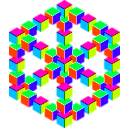 download Impossible Hexagon Cube clipart image with 315 hue color