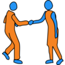 download Handshake clipart image with 180 hue color
