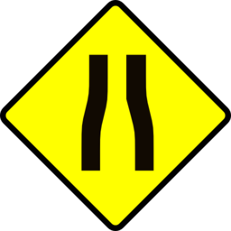 Caution Road Narrows