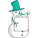 download Sign Holding Snowman clipart image with 135 hue color