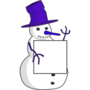 download Sign Holding Snowman clipart image with 225 hue color