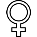 download Female Symbol clipart image with 225 hue color