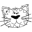download Cat Line Art clipart image with 135 hue color