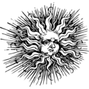 download Ornate Sun clipart image with 90 hue color