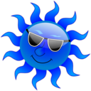 download Summer Smile Sun clipart image with 180 hue color