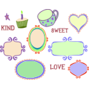 download Kitschy Doodle Frame Borders clipart image with 45 hue color