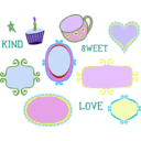 download Kitschy Doodle Frame Borders clipart image with 225 hue color