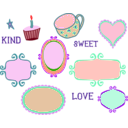 download Kitschy Doodle Frame Borders clipart image with 315 hue color