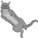 download Gray Cat clipart image with 90 hue color