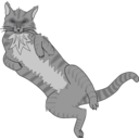 download Gray Cat clipart image with 180 hue color