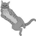 download Gray Cat clipart image with 270 hue color