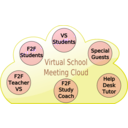 download Virtual School Cloud clipart image with 180 hue color