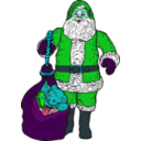 download Santa And Bag clipart image with 135 hue color