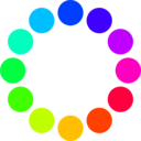 download 12 Color Circles clipart image with 225 hue color