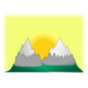 download Sunset Mountain Simple clipart image with 45 hue color