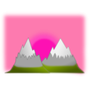 download Sunset Mountain Simple clipart image with 315 hue color