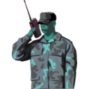download Soldier With Walkie Talkie Radio Tall clipart image with 135 hue color
