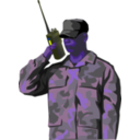 download Soldier With Walkie Talkie Radio Tall clipart image with 225 hue color