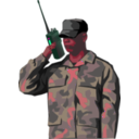 download Soldier With Walkie Talkie Radio Tall clipart image with 315 hue color
