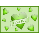 download I Love You Card clipart image with 90 hue color