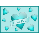 download I Love You Card clipart image with 180 hue color