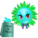 download Trick Or Treat Smiley Emoticon clipart image with 135 hue color