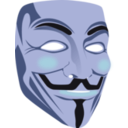 download Guy Fawkes Mask 3d clipart image with 180 hue color