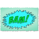 download Bam Comic Book Sound Effect clipart image with 135 hue color