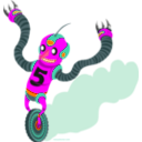 download Running Robot clipart image with 315 hue color
