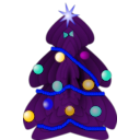 download Christmas Tree clipart image with 180 hue color