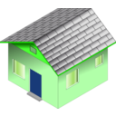 download Small Blue House clipart image with 270 hue color