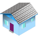 download Small Blue House clipart image with 0 hue color