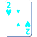 download White Deck 2 Of Hearts clipart image with 180 hue color