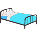 download Single Bed clipart image with 135 hue color