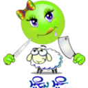 download Girl Eats Sheep Smiley Emoticon clipart image with 45 hue color