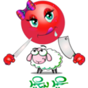 download Girl Eats Sheep Smiley Emoticon clipart image with 315 hue color