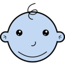 download Smiling Baby clipart image with 180 hue color