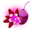 download Coconut Cocktail clipart image with 270 hue color