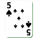 download White Deck 5 Of Spades clipart image with 90 hue color