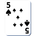 download White Deck 5 Of Spades clipart image with 180 hue color