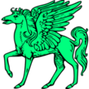 download Pegasus Passant clipart image with 90 hue color