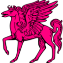 download Pegasus Passant clipart image with 270 hue color