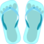 Thong Light Blue With Footprint