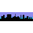 download Skyline clipart image with 180 hue color