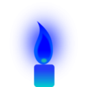 download Burning Candle clipart image with 180 hue color