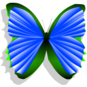 download Blue And Pink Butterfly clipart image with 225 hue color