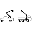 download Deux Camions De Levage clipart image with 225 hue color