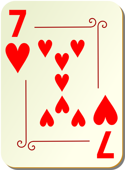 Ornamental Deck 7 Of Hearts