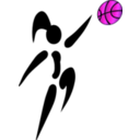 download Basketball And Woman clipart image with 270 hue color