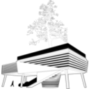 download House Around The Tree clipart image with 270 hue color